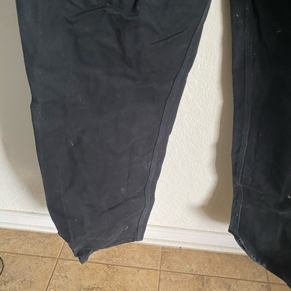 ASO DRUSKI Carhartt Black Duck Bib Thrashed Paint Splatter Canvas Overalls 42x34 - Picture 16 of 16